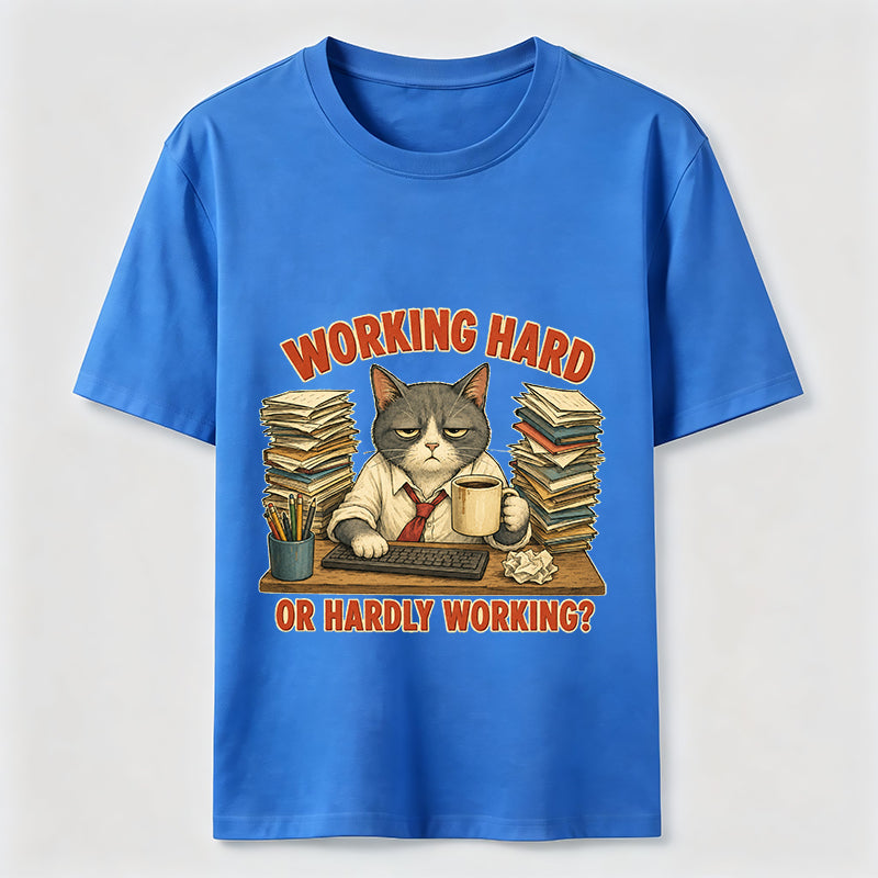 Working Hard Hardly Working Cat Classic T-Shirt