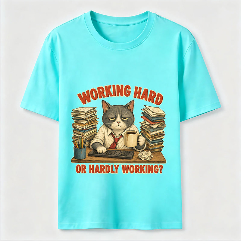 Working Hard Hardly Working Cat Classic T-Shirt