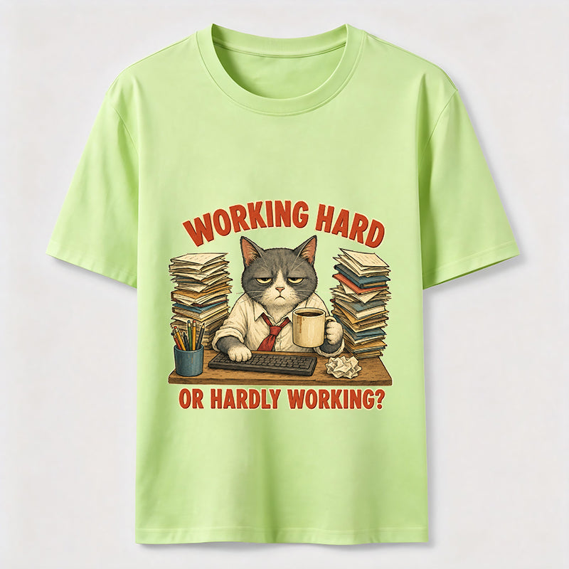 Working Hard Hardly Working Cat Classic T-Shirt