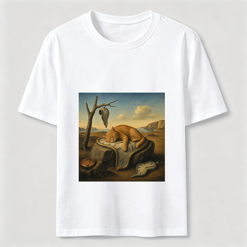 Melting Clock Cat Nap Classic T-Shirt