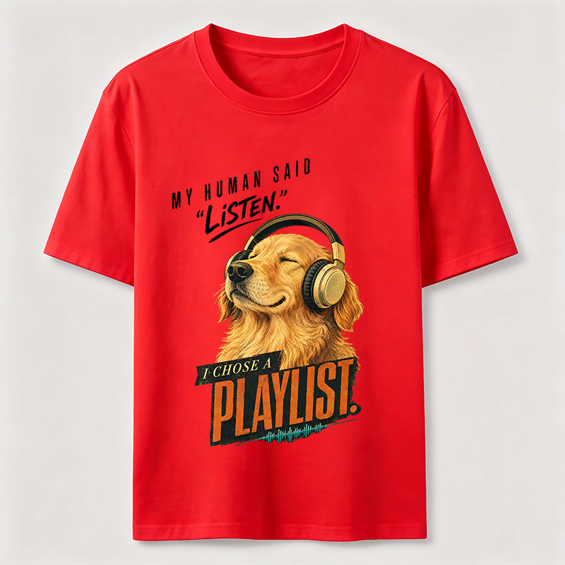 Chose a Playlist Golden Retriever Classic T-Shirt