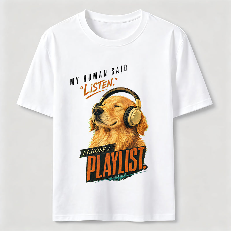 Chose a Playlist Golden Retriever Classic T-Shirt