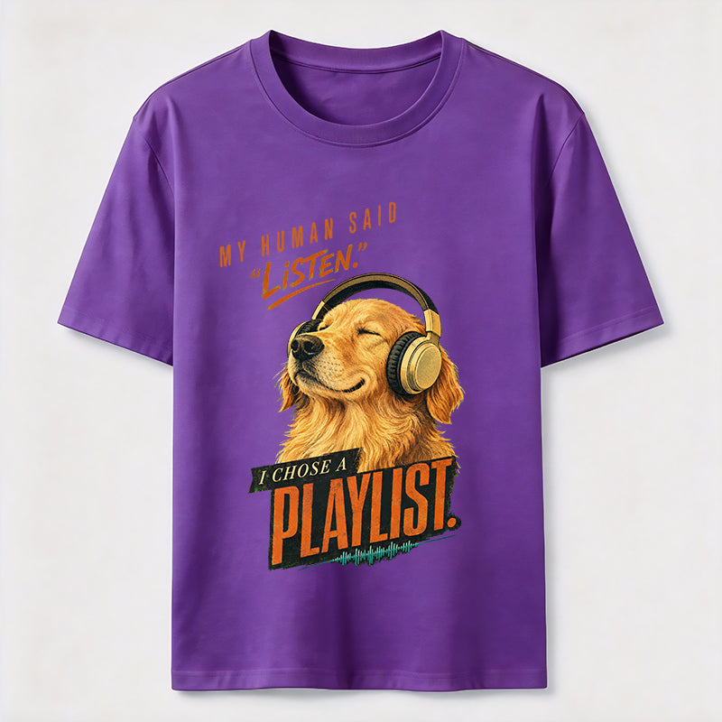 Chose a Playlist Golden Retriever Classic T-Shirt