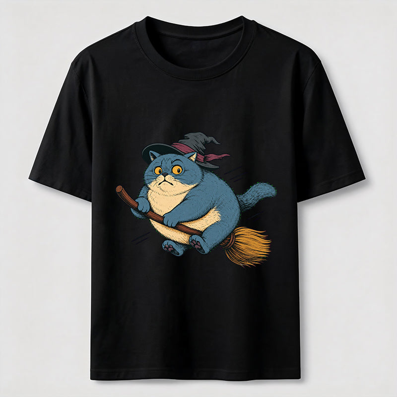 Witch Cat on a Broom Classic T-Shirt