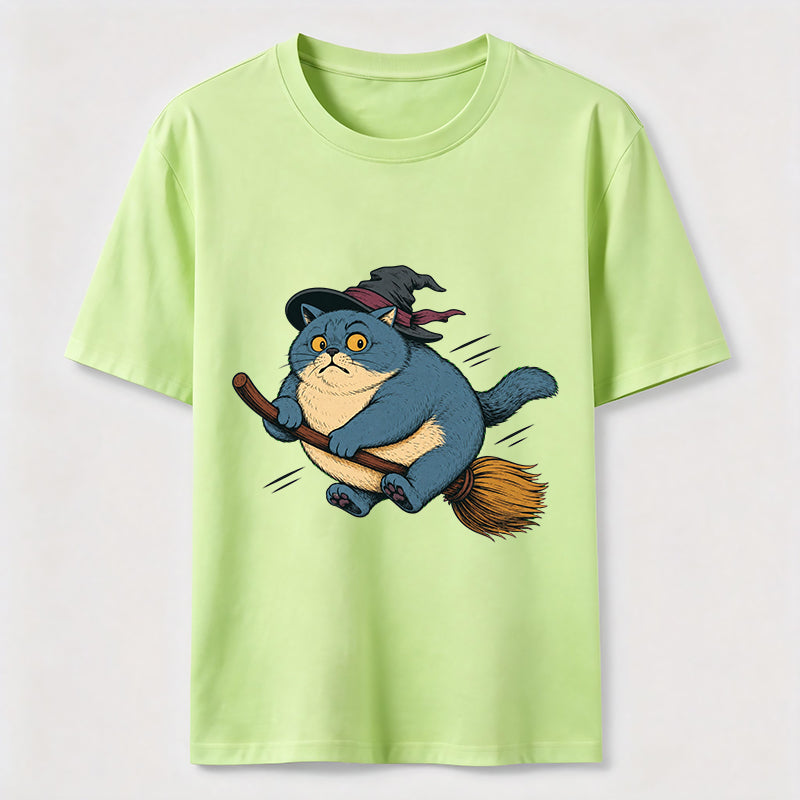 Witch Cat on a Broom Classic T-Shirt