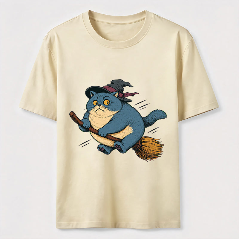 Witch Cat on a Broom Classic T-Shirt