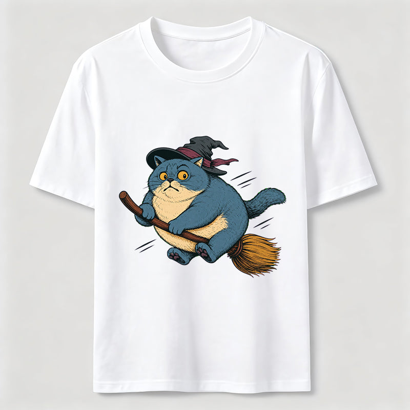 Witch Cat on a Broom Classic T-Shirt