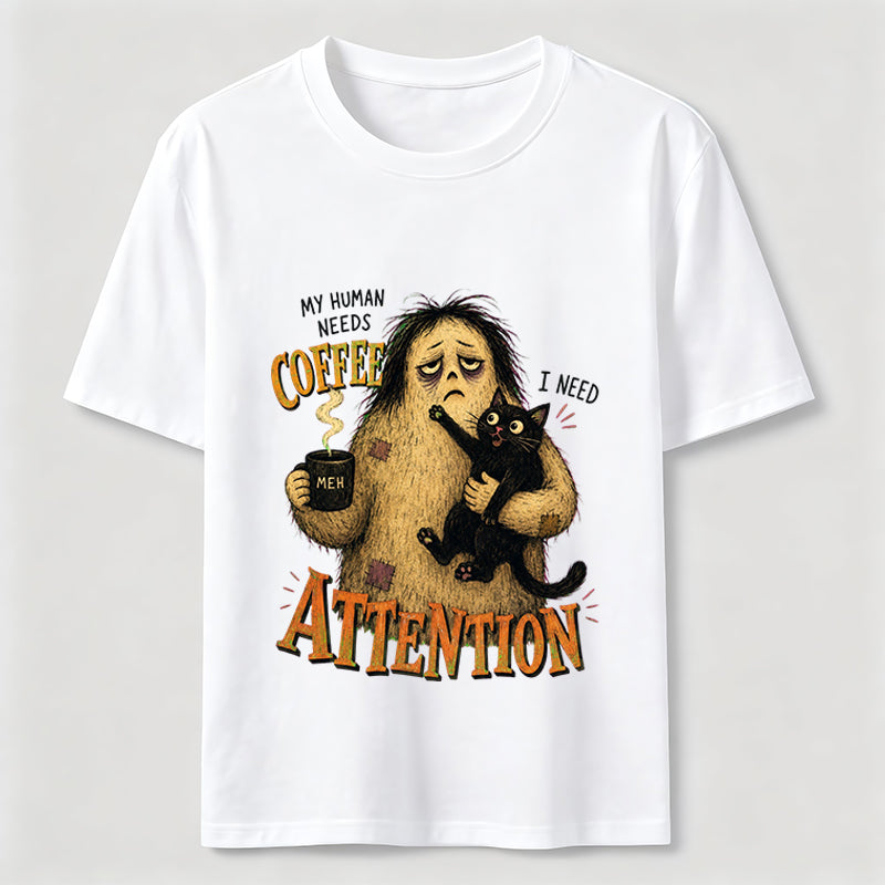 Coffee and Attention Cat Classic T-Shirt