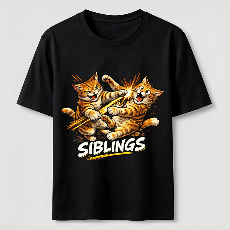 Playful Cat Siblings Classic T-Shirt