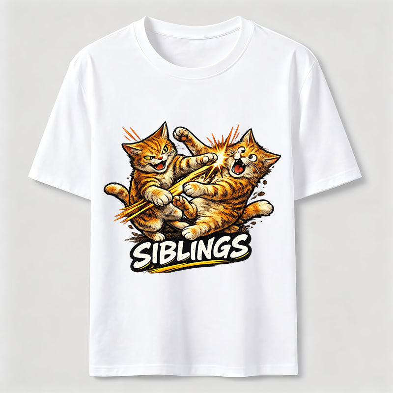 Playful Cat Siblings Classic T-Shirt