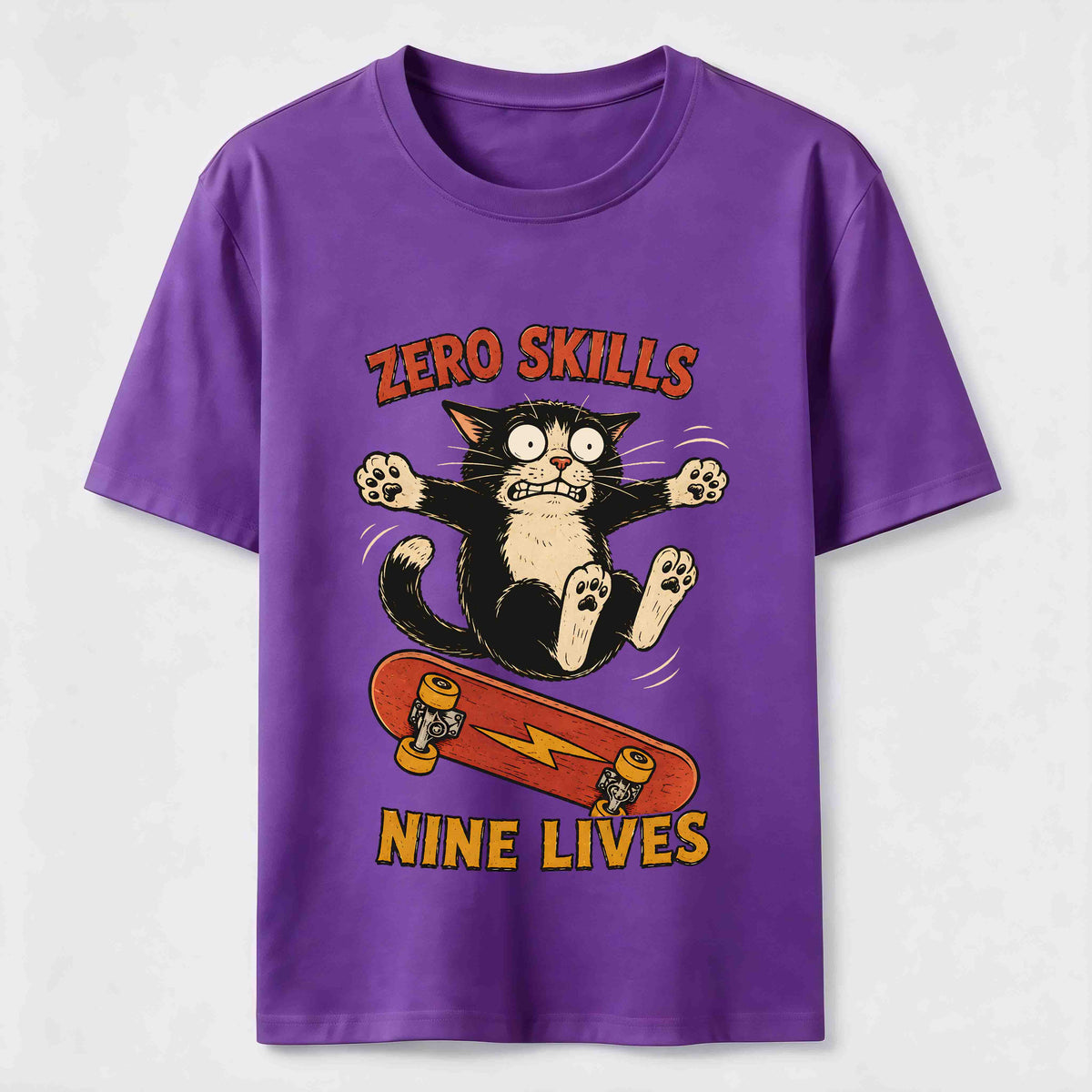 Clumsy Skateboard Cat Classic T-Shirt