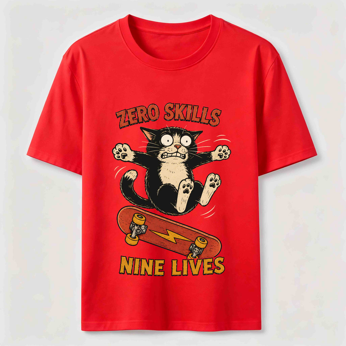 Clumsy Skateboard Cat Classic T-Shirt