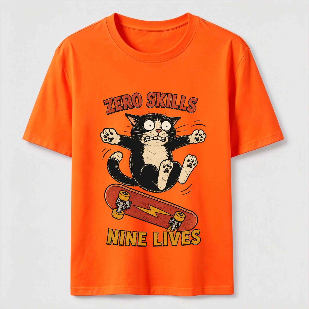 Clumsy Skateboard Cat Classic T-Shirt