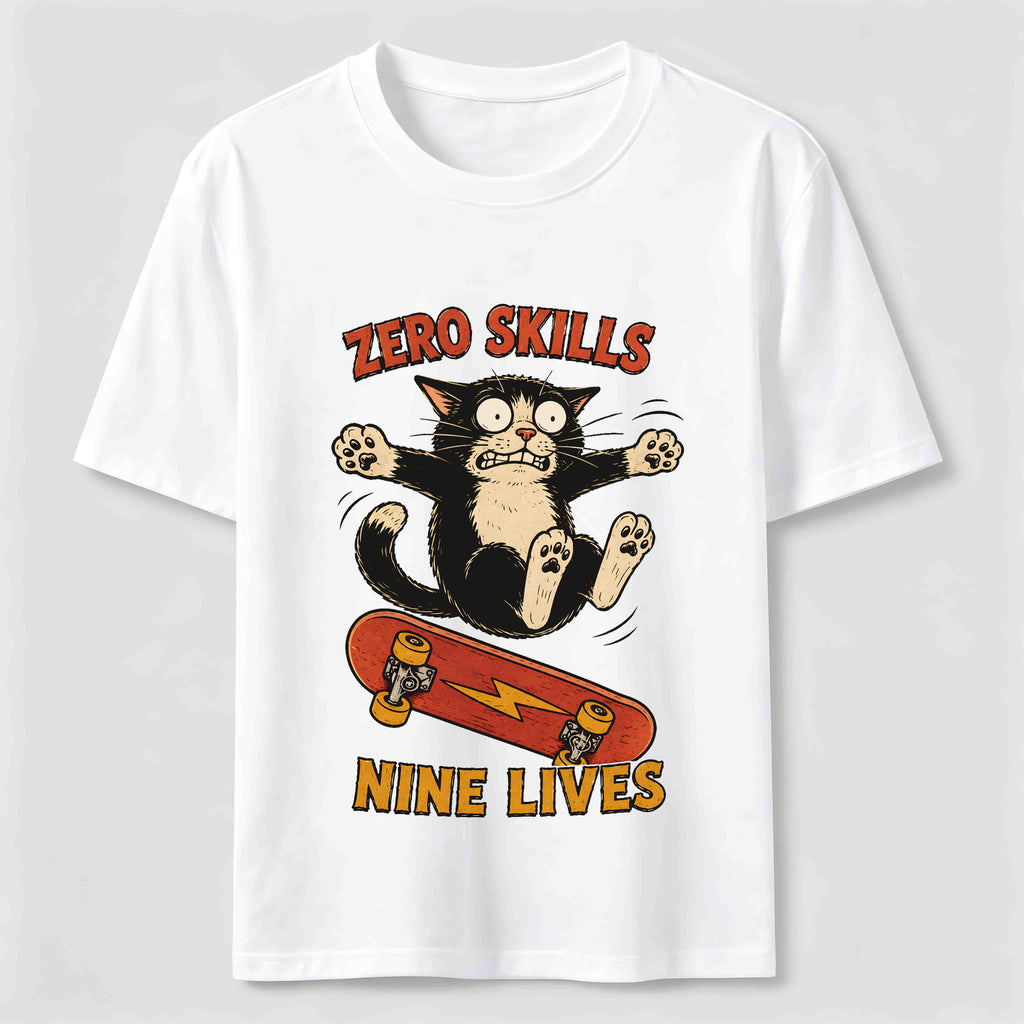 Clumsy Skateboard Cat Classic T-Shirt