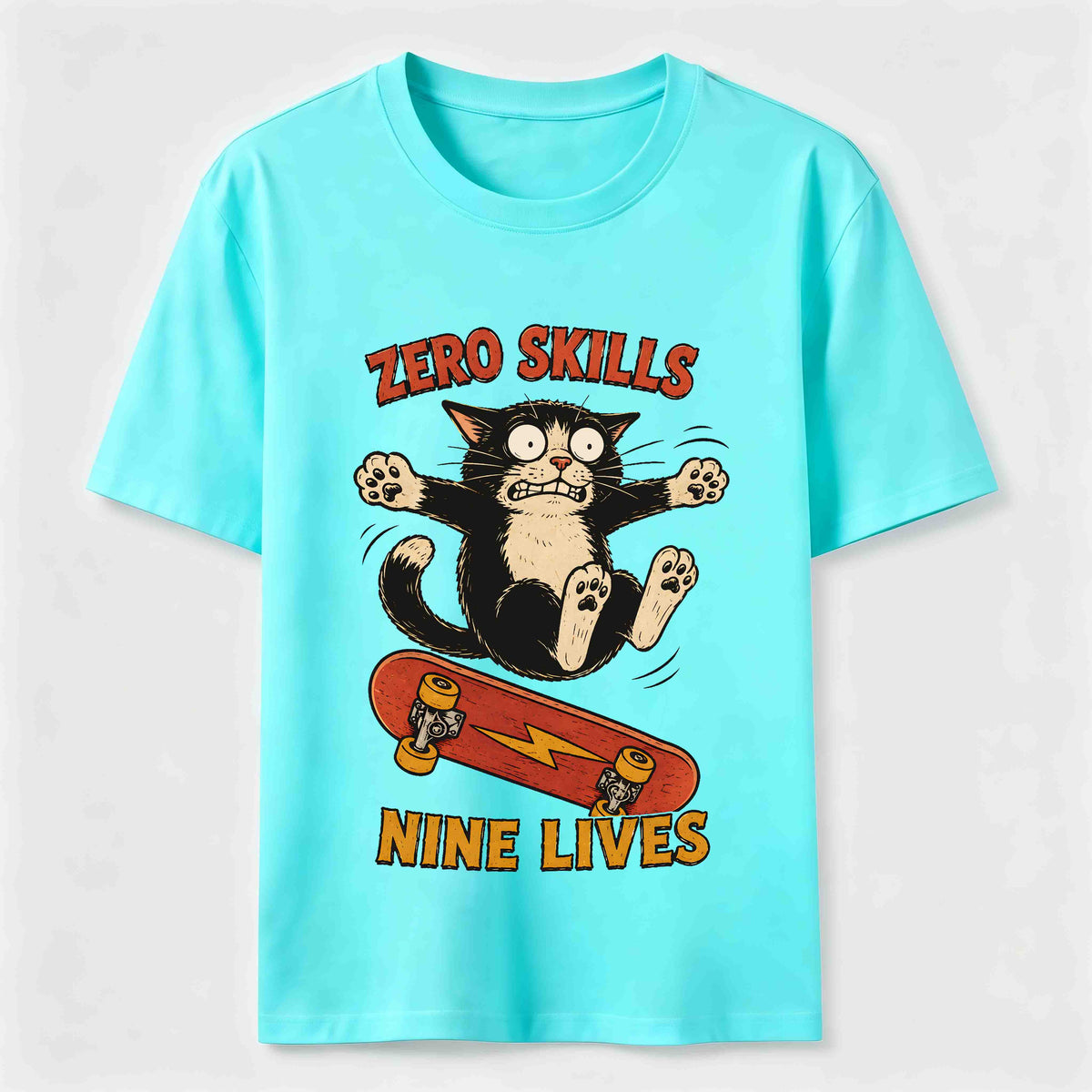 Clumsy Skateboard Cat Classic T-Shirt