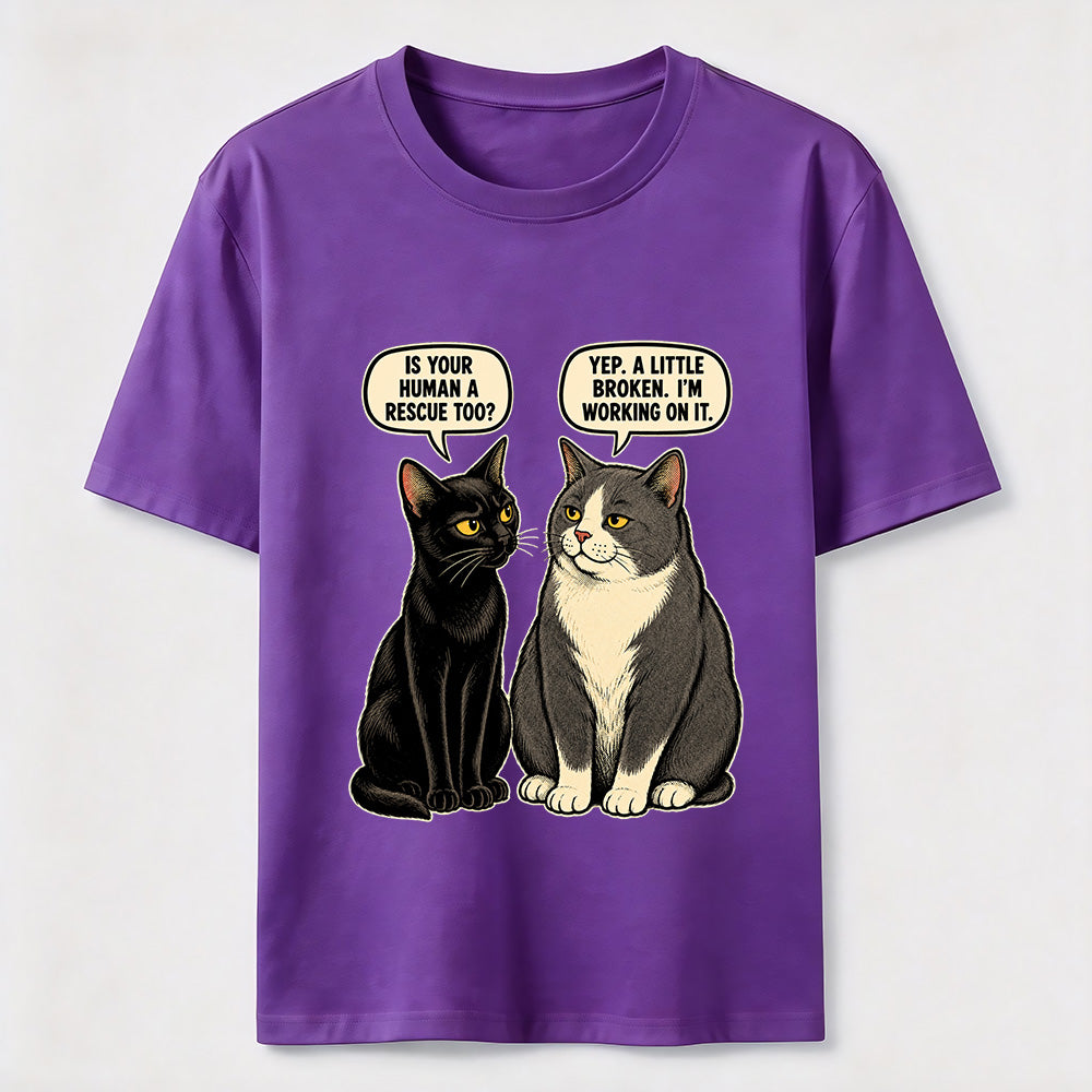 Rescue Human Cat Conversation Classic T-Shirt