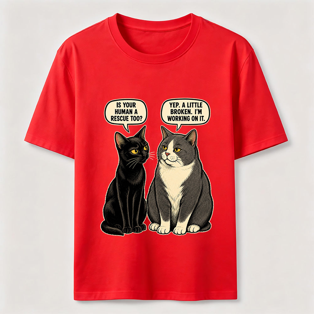 Rescue Human Cat Conversation Classic T-Shirt