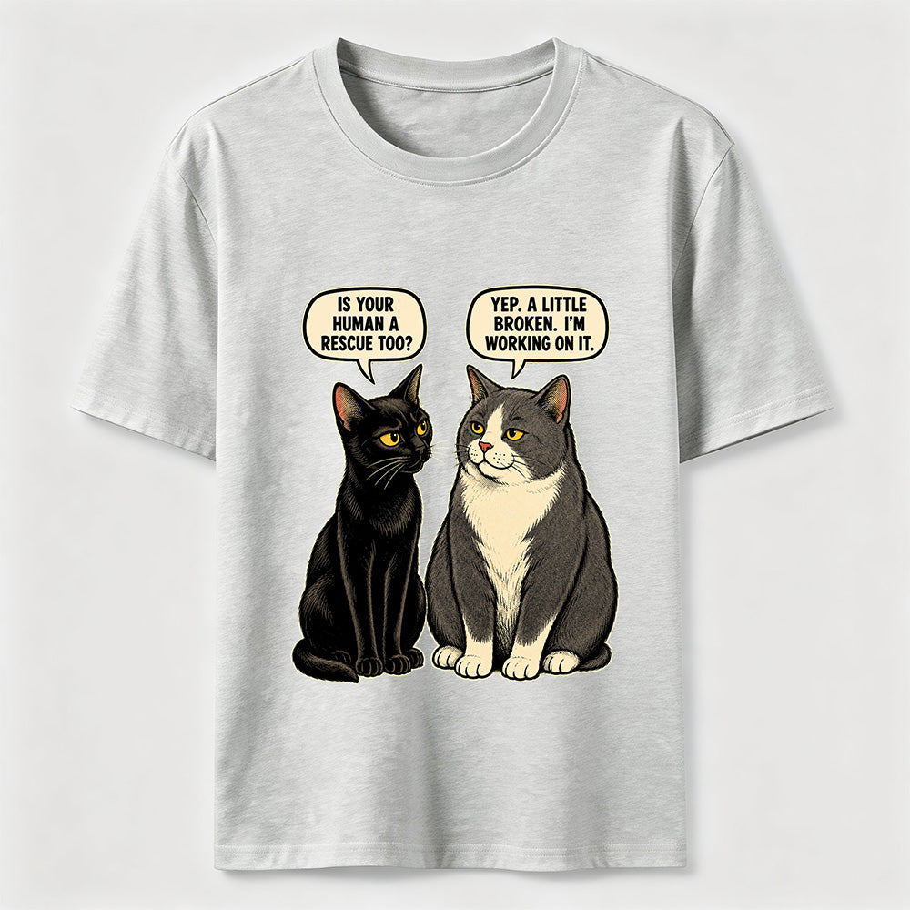 Rescue Human Cat Conversation Classic T-Shirt