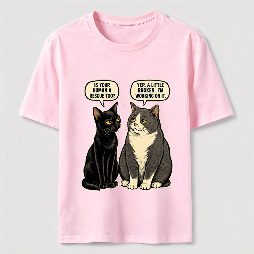 Rescue Human Cat Conversation Classic T-Shirt