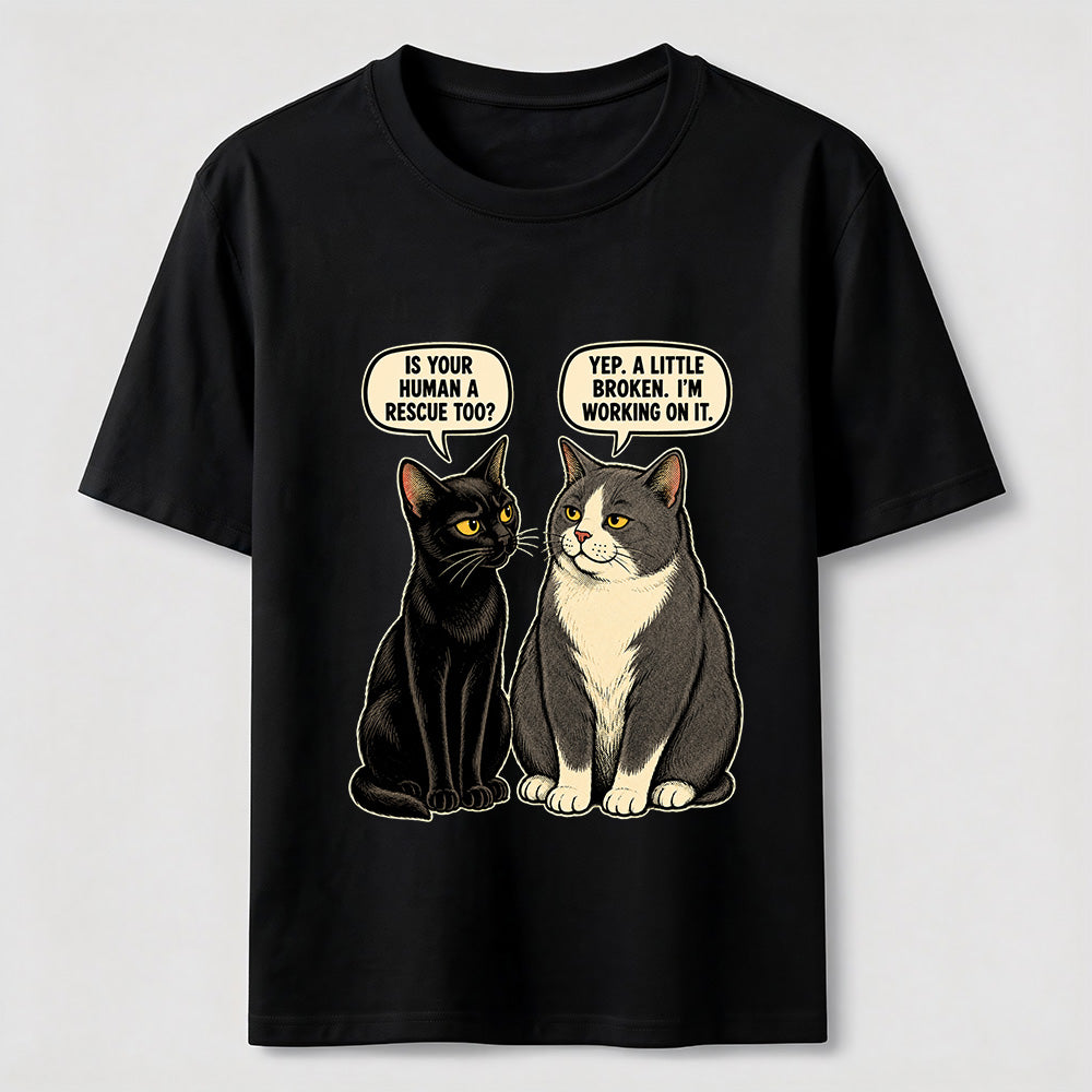 Rescue Human Cat Conversation Classic T-Shirt