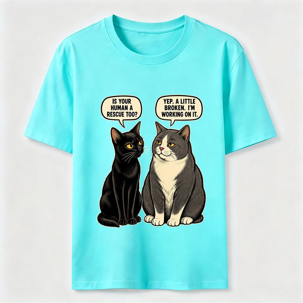 Rescue Human Cat Conversation Classic T-Shirt