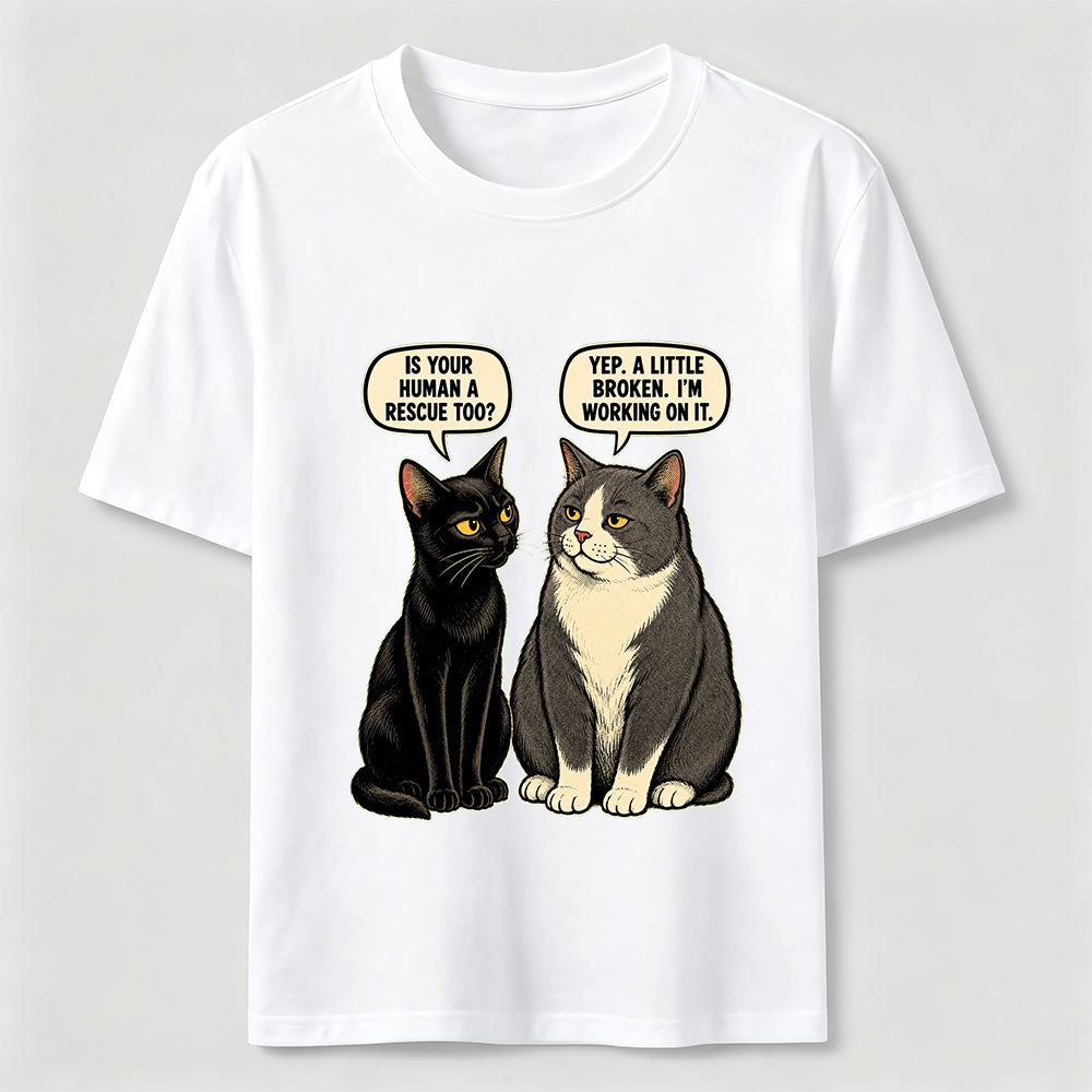 Rescue Human Cat Conversation Classic T-Shirt