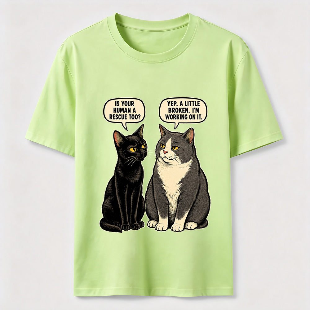 Rescue Human Cat Conversation Classic T-Shirt