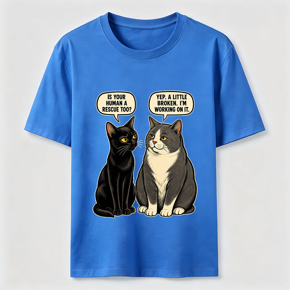 Rescue Human Cat Conversation Classic T-Shirt