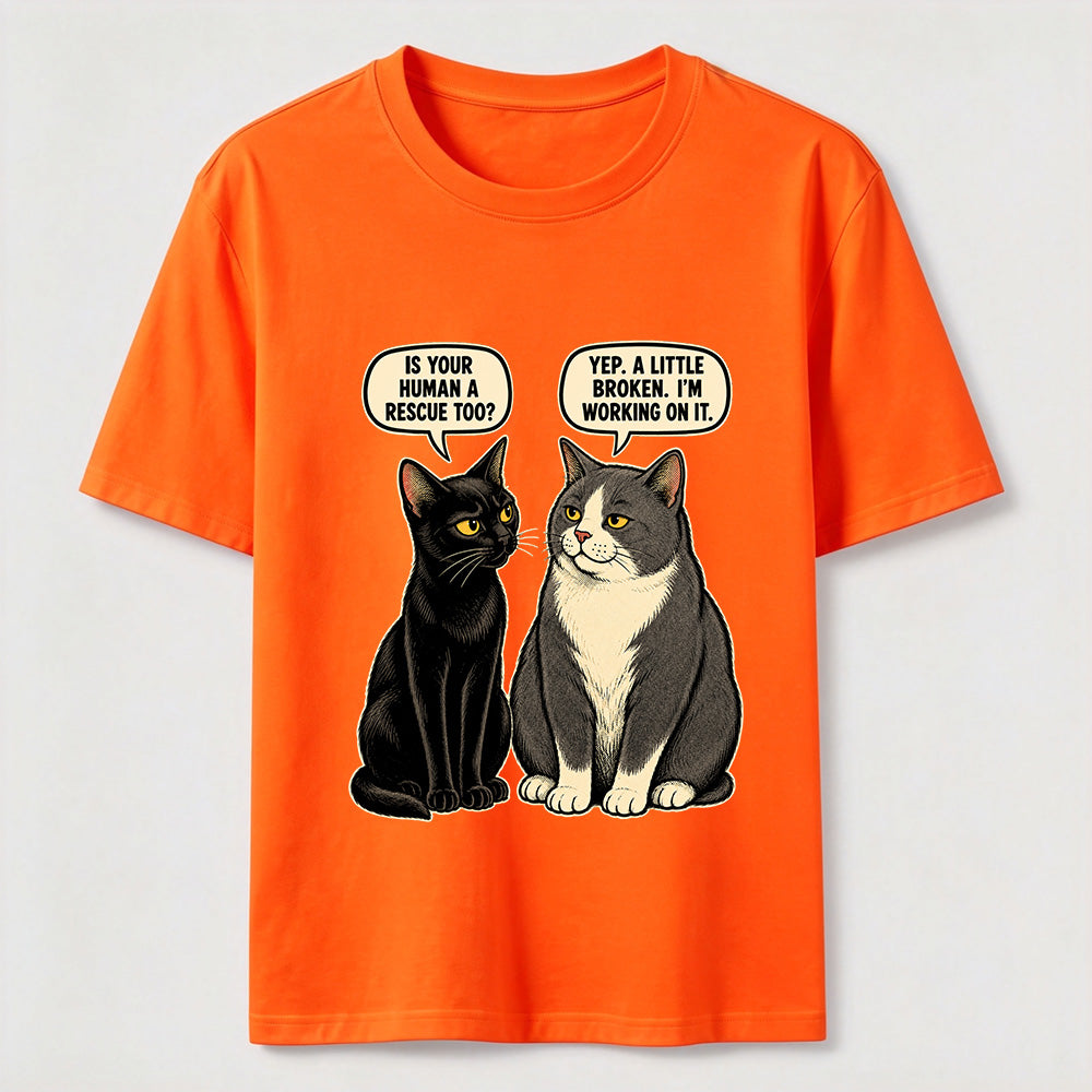 Rescue Human Cat Conversation Classic T-Shirt