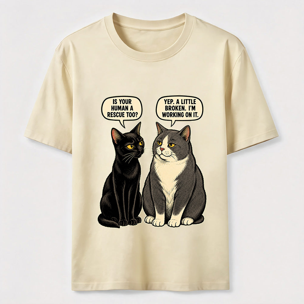 Rescue Human Cat Conversation Classic T-Shirt