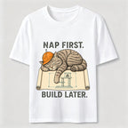 Nap First Build Later Cat Classic T-Shirt