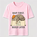 Nap First Build Later Cat Classic T-Shirt