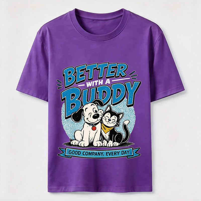 Better With a Buddy Cat and Dog Classic T-Shirt