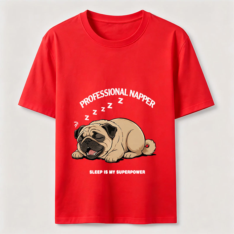 Professional Napper Funny Pug T-Shirt