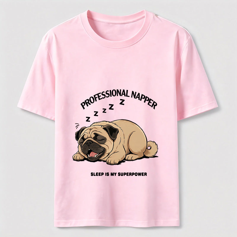 Professional Napper Funny Pug T-Shirt
