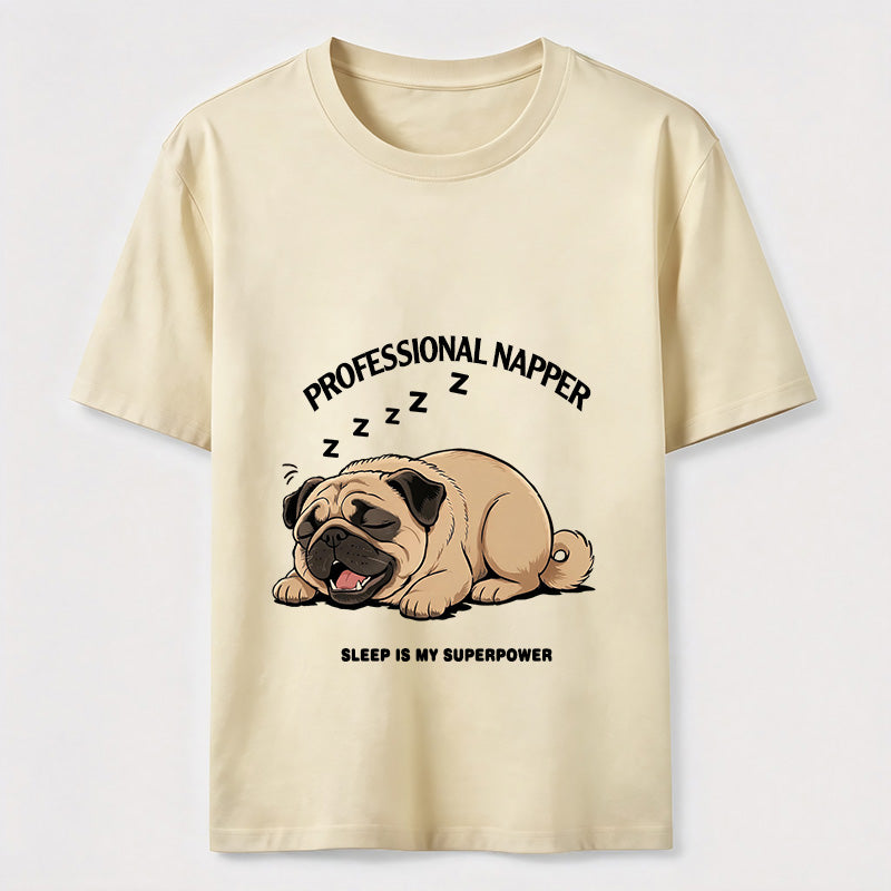 Professional Napper Funny Pug T-Shirt