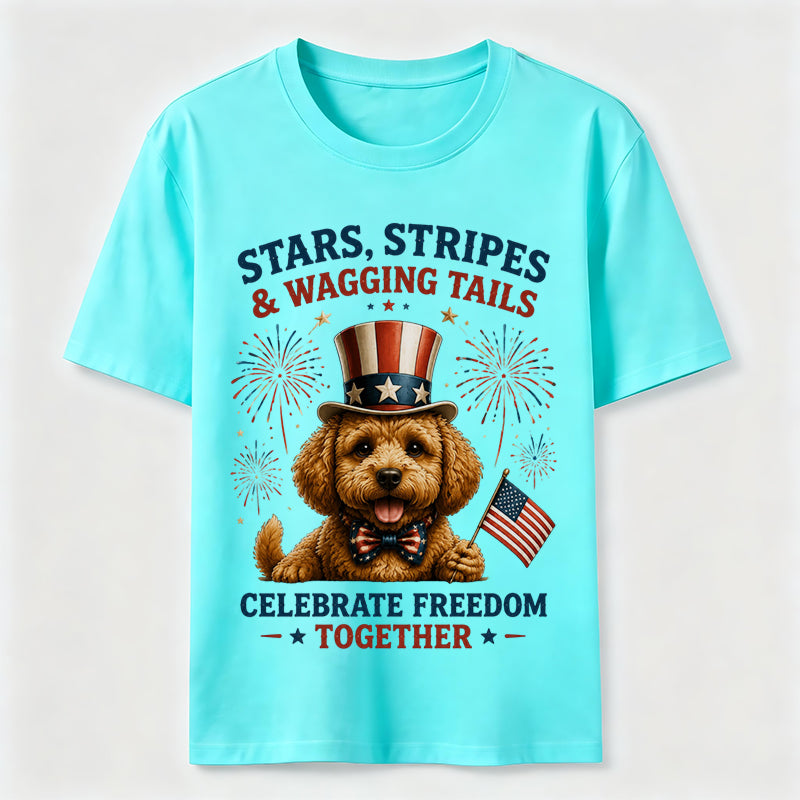 Celebrate Freedom Patriotic Dog T-Shirt