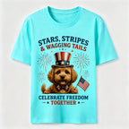 Celebrate Freedom Patriotic Dog T-Shirt