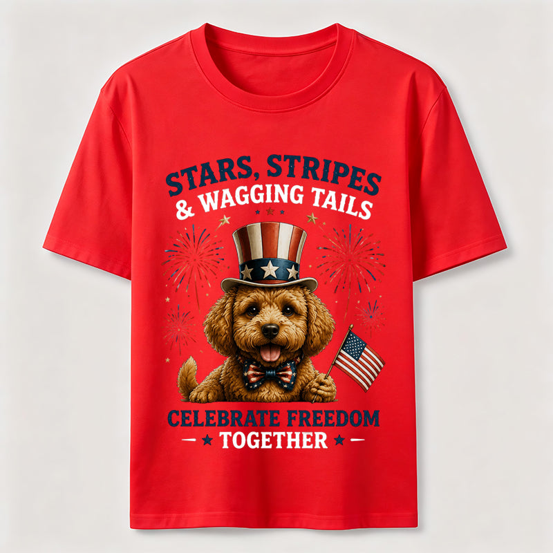 Celebrate Freedom Patriotic Dog T-Shirt