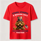 Celebrate Freedom Patriotic Dog T-Shirt