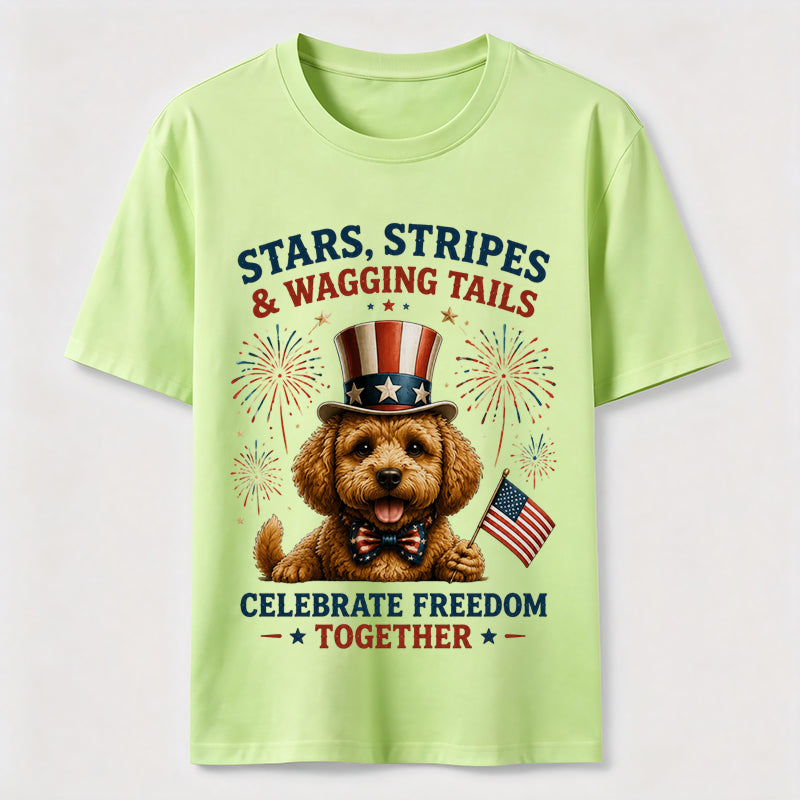 Celebrate Freedom Patriotic Dog T-Shirt