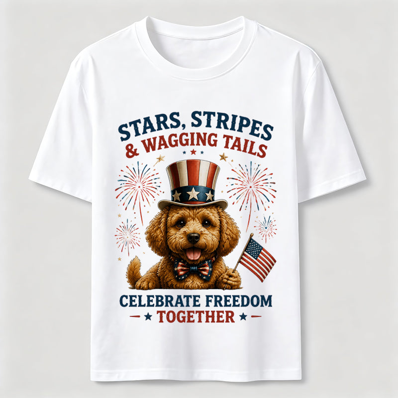 Celebrate Freedom Patriotic Dog T-Shirt