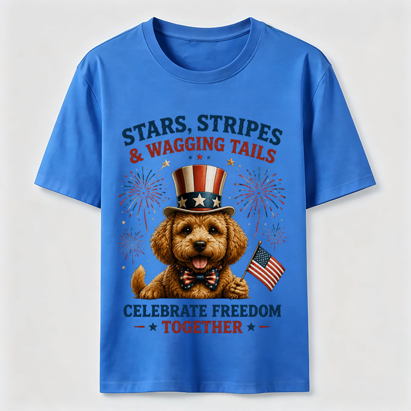 Celebrate Freedom Patriotic Dog T-Shirt