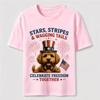 Celebrate Freedom Patriotic Dog T-Shirt
