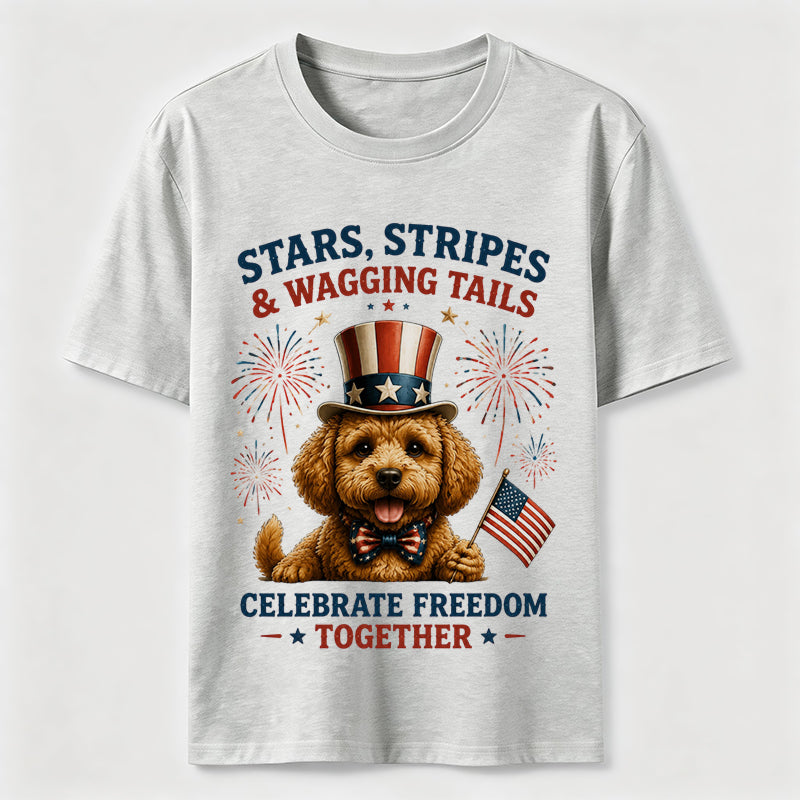 Celebrate Freedom Patriotic Dog T-Shirt