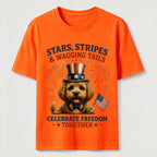 Celebrate Freedom Patriotic Dog T-Shirt