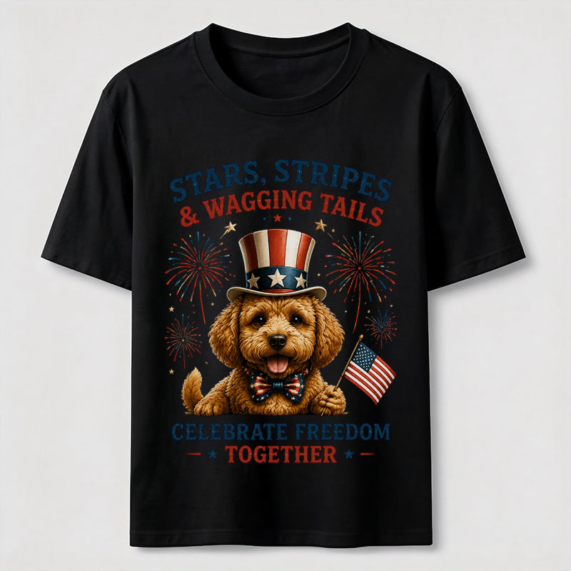 Celebrate Freedom Patriotic Dog T-Shirt