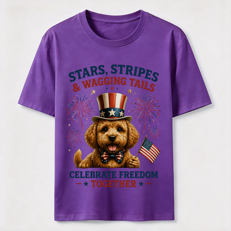Celebrate Freedom Patriotic Dog T-Shirt