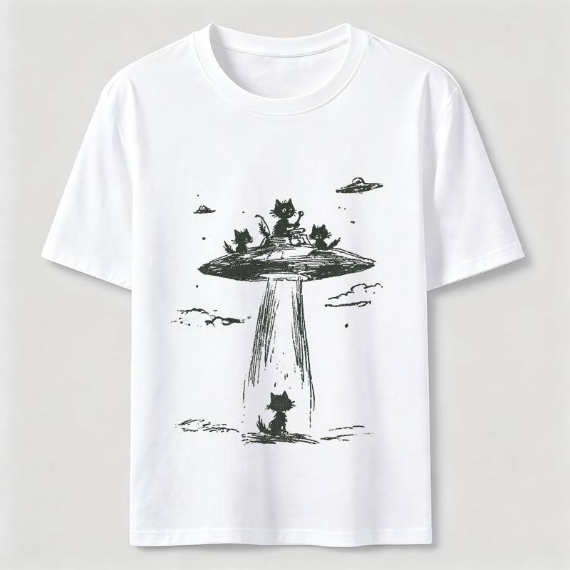Alien Abduction Cat Classic T-Shirt