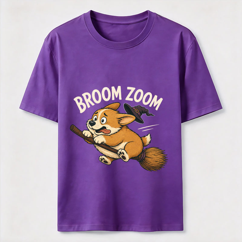 Broom Zoom Corgi Classic T-Shirt